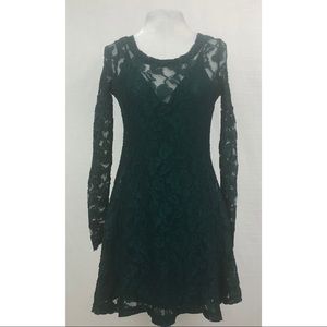 Vintage 90s Betsey Johnson Luxe Green Lace Dress